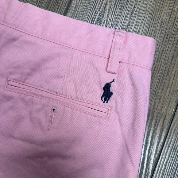 Polo Ralph Lauren Mens Chino Pants Pink Cotton Straight Leg 31x30 - Picture 10 of 10